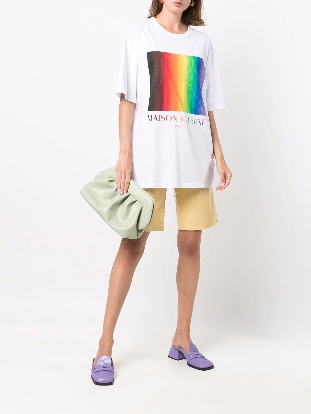 Gradient Rainbow logo-print T-shirt - 3