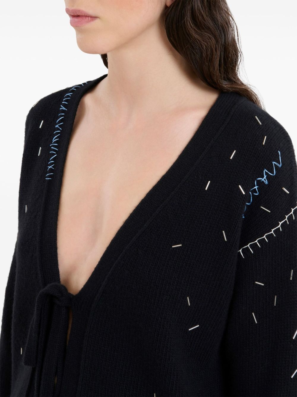 front-tie fastening cardigan - 5