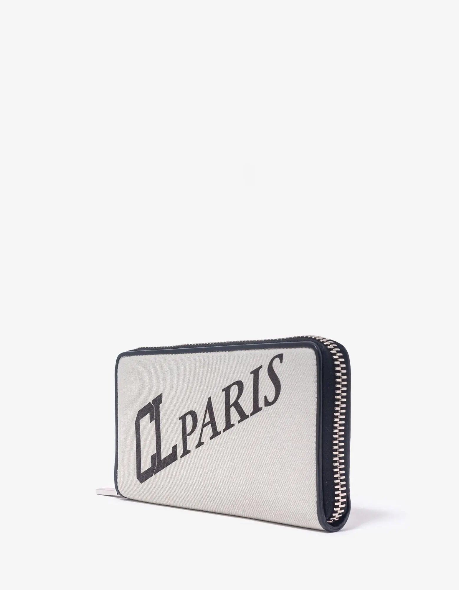 Christian Louboutin Panettone Gabardine CL Paris Grey Wallet - 2