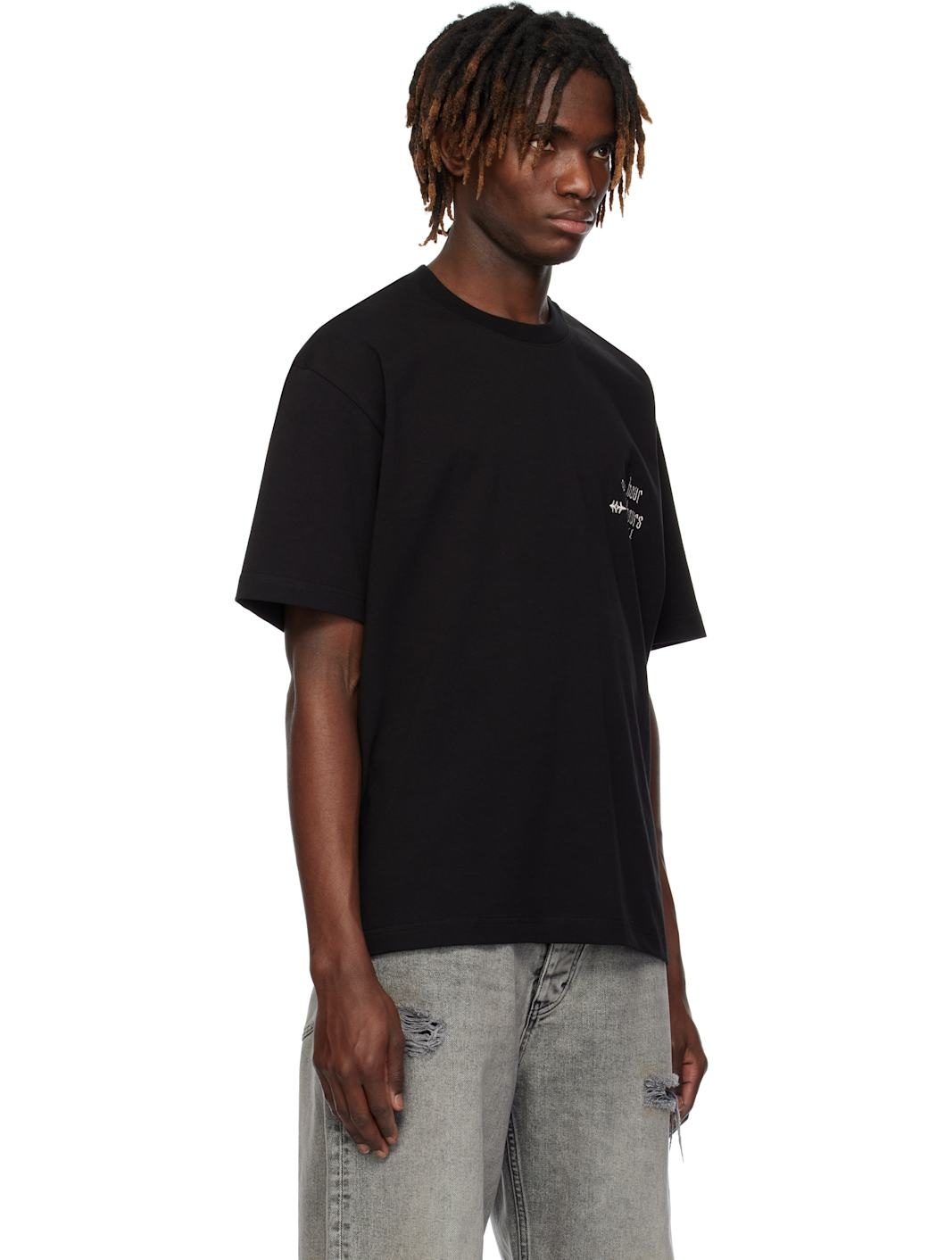 Black Embroidered T-shirt - 2