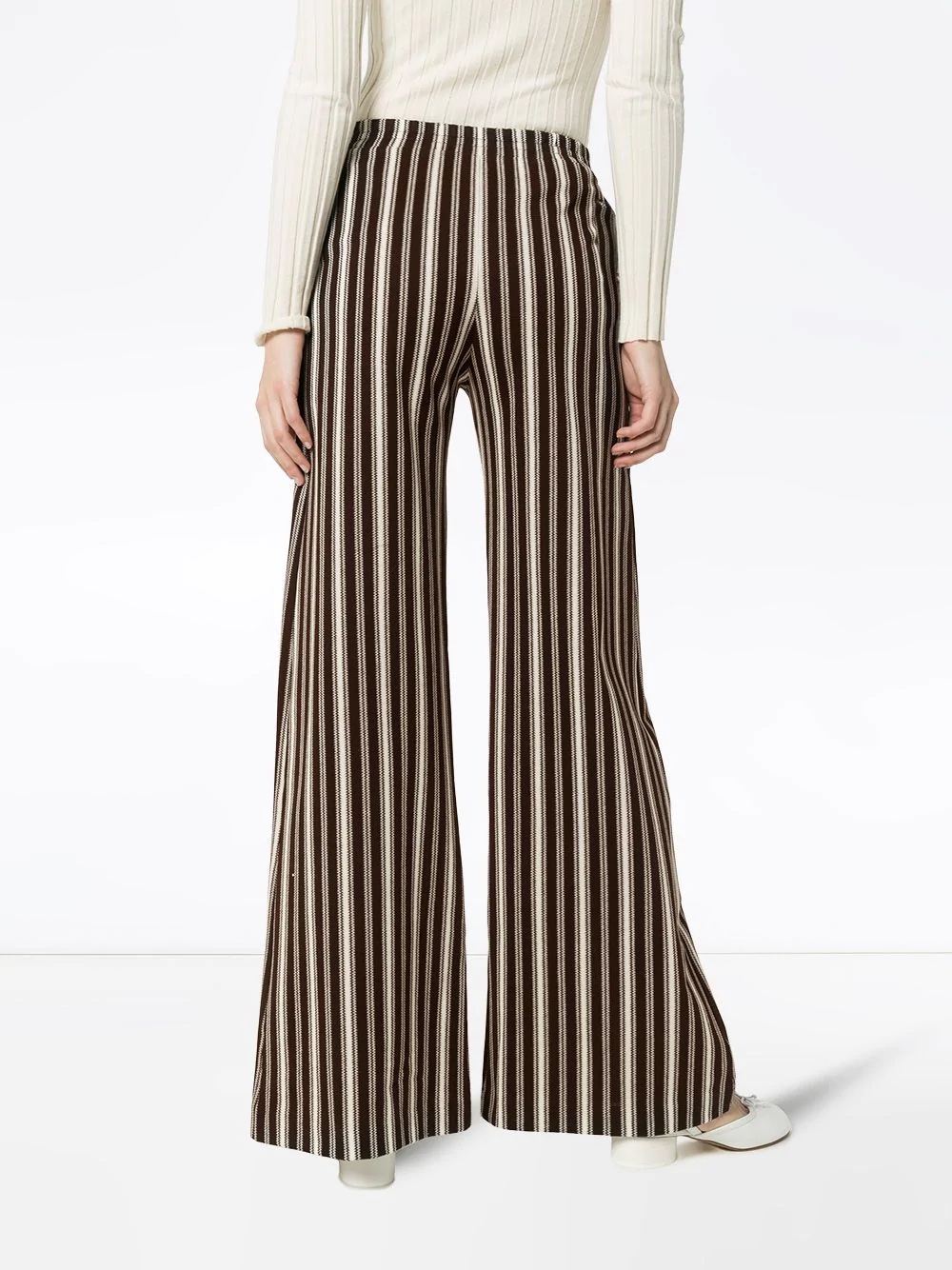 wide-leg striped trousers - 4