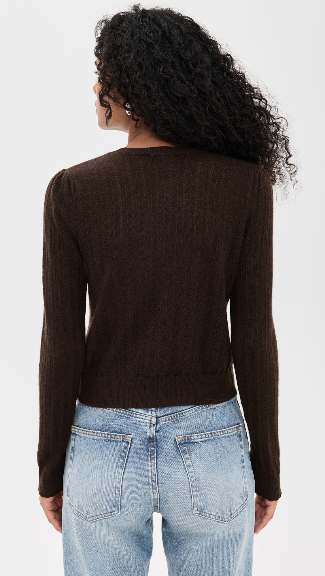 The Ladder Pointelle Cashmere Cardigan - 2