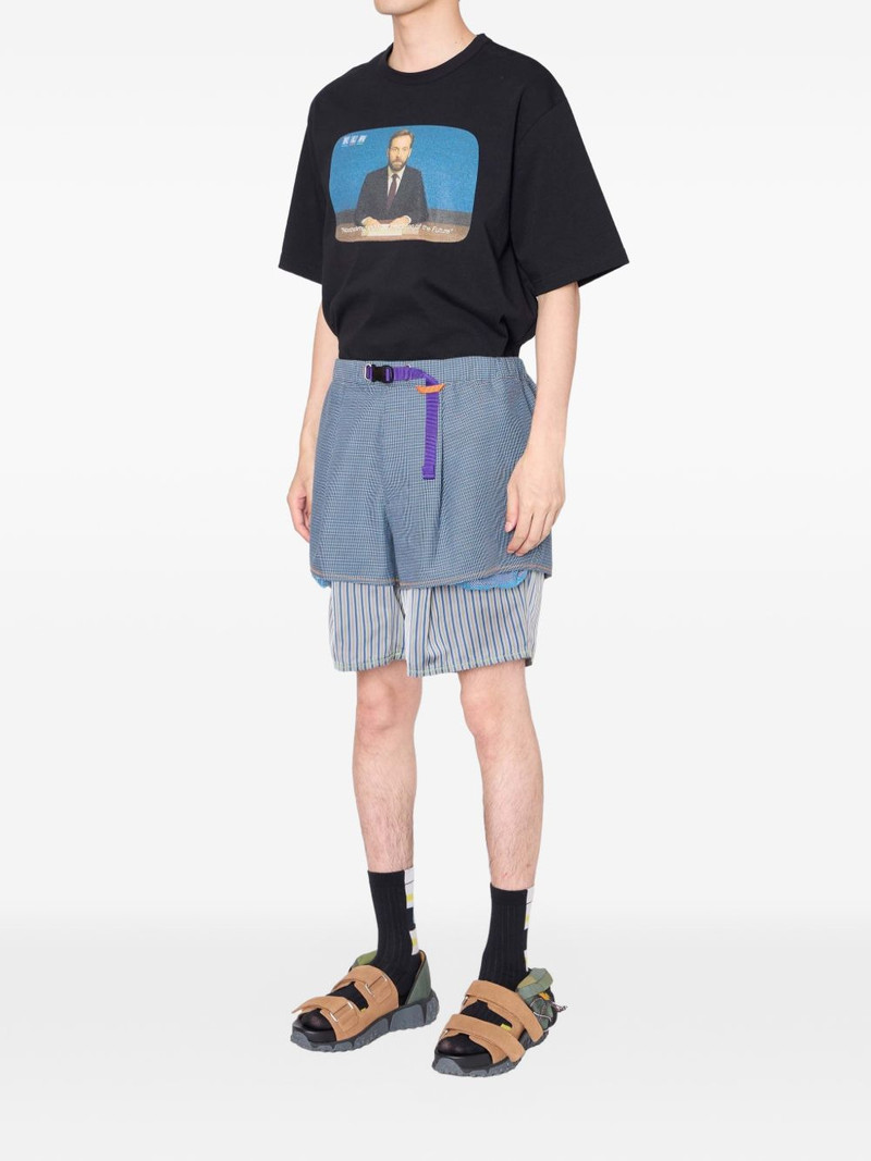 Kolor striped checked track pants outlook