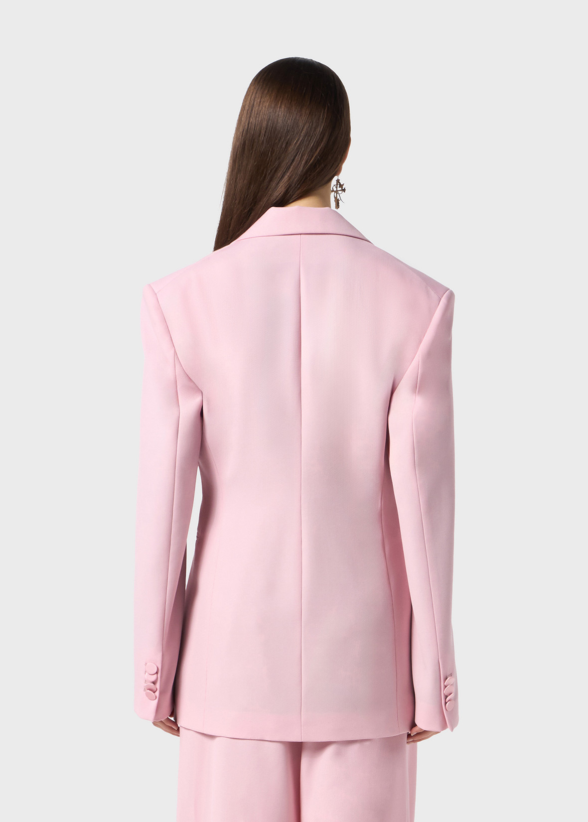 SINGLE-BREASTED JACKET IN GRAIN DE POUDRE WOOL - 4