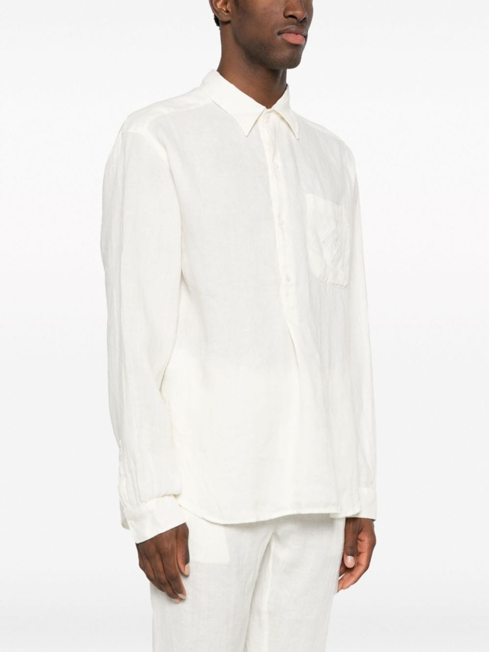 button-up linen shirt - 3