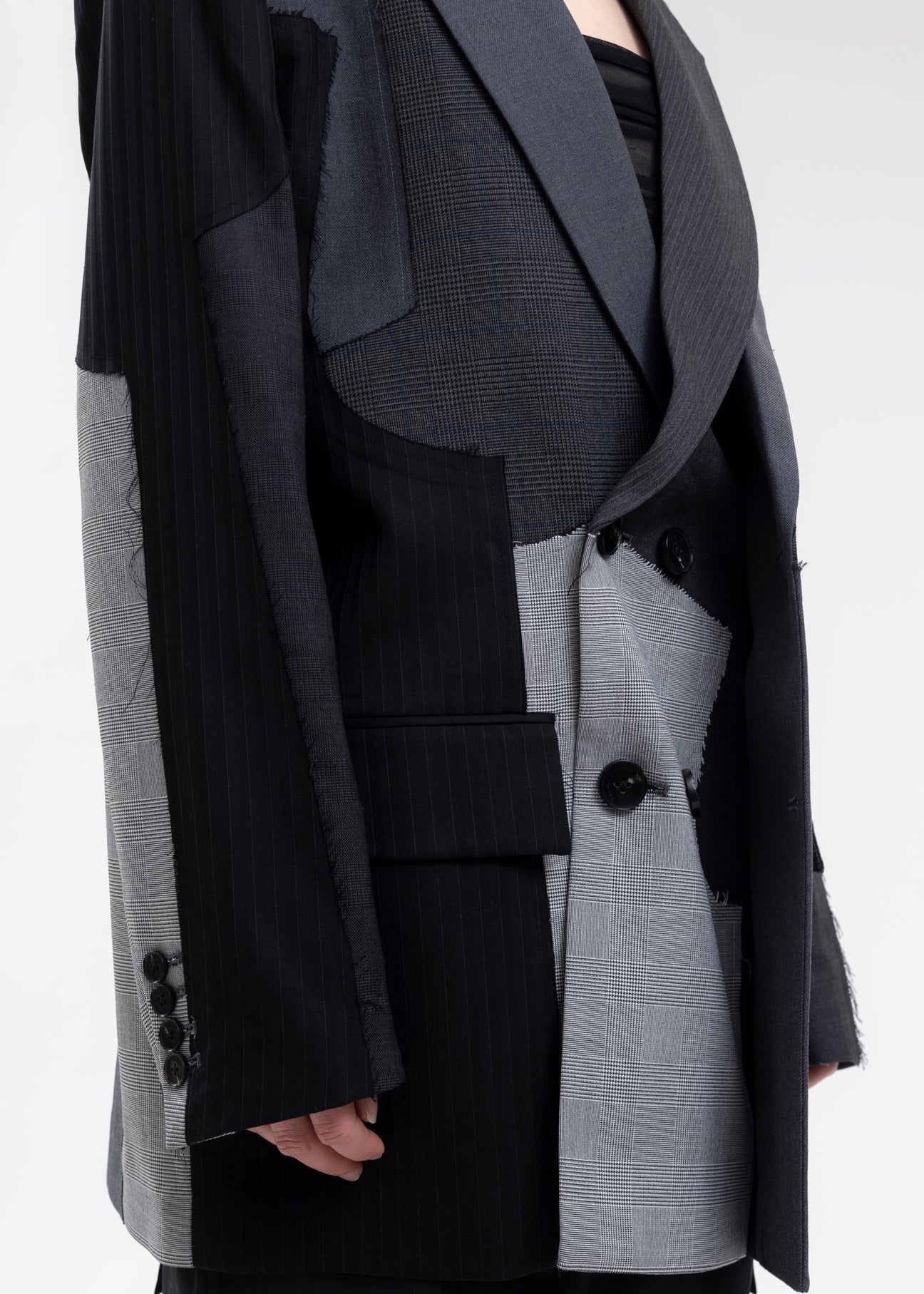 GREY WOOLEN STITCHING JACKET - 2