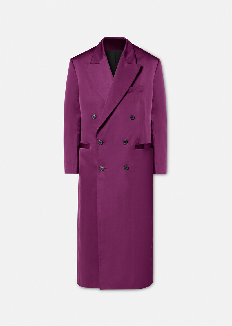 Satin Double-Breasted Coat 1