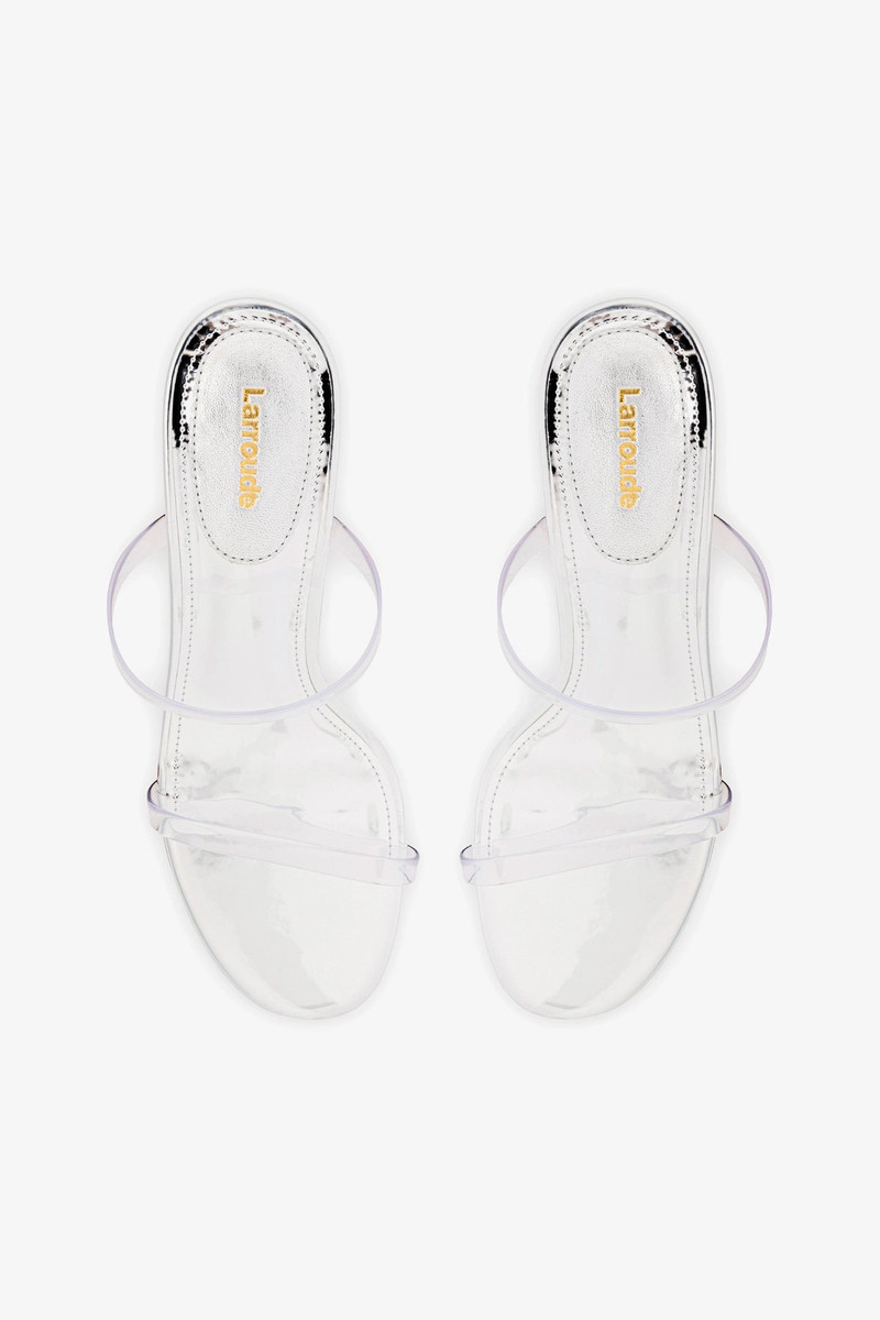 Dew Drop Mule In Silver Specchio and Vinyl 3