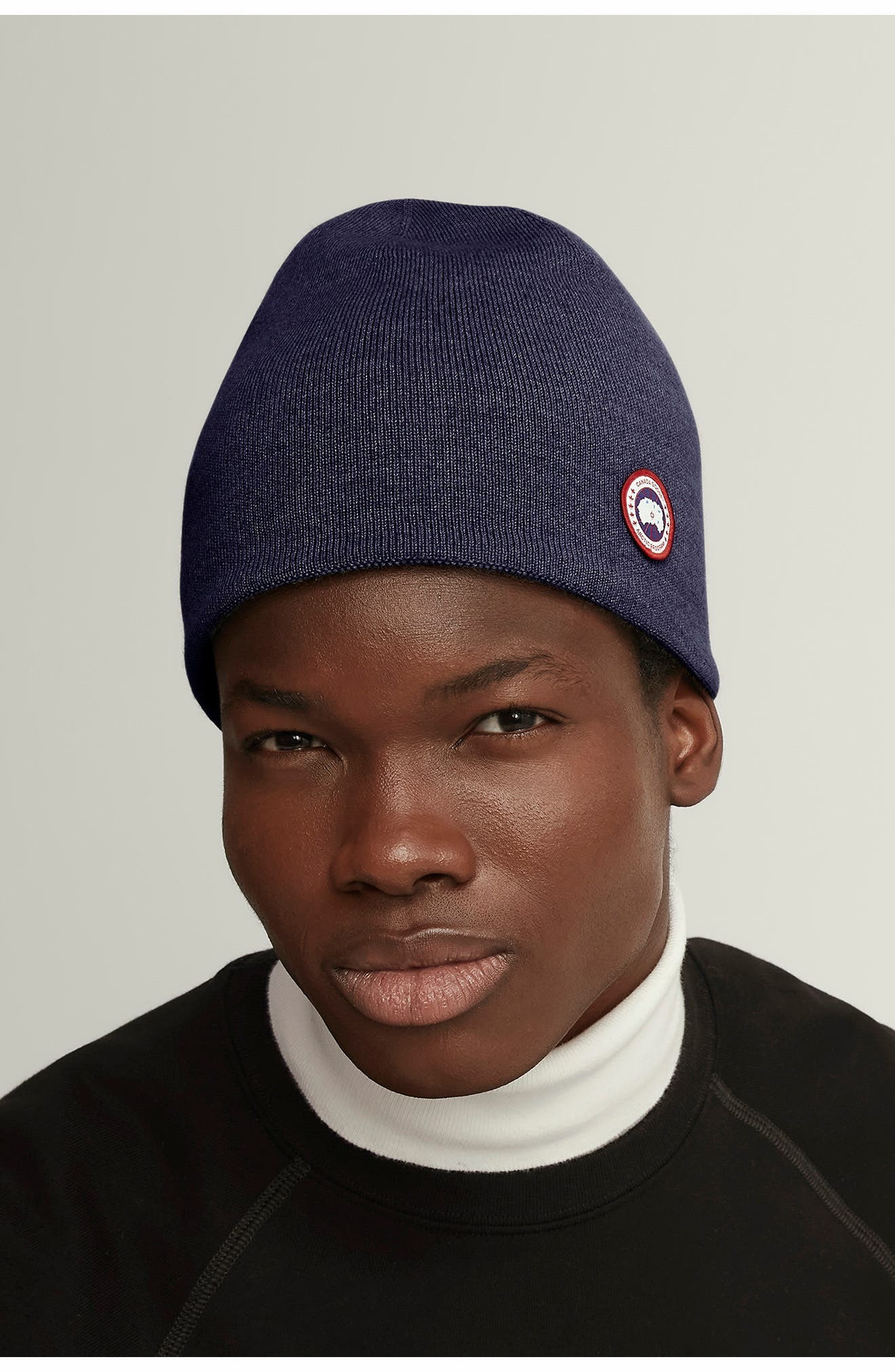 Canada Goose Standard Wool Blend Beanie in Navy Heather at Nordstrom - 5