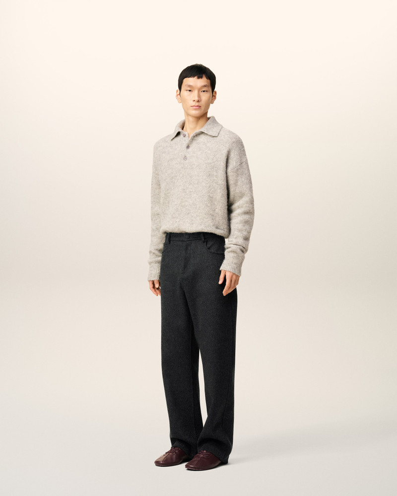 GREY WOOL LARGE FIT TROUSERS 6