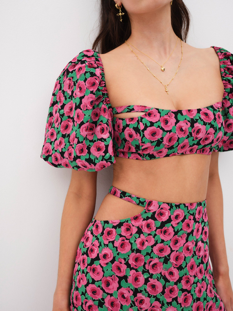 For Love & Lemons Dolcetto Crop Top outlook