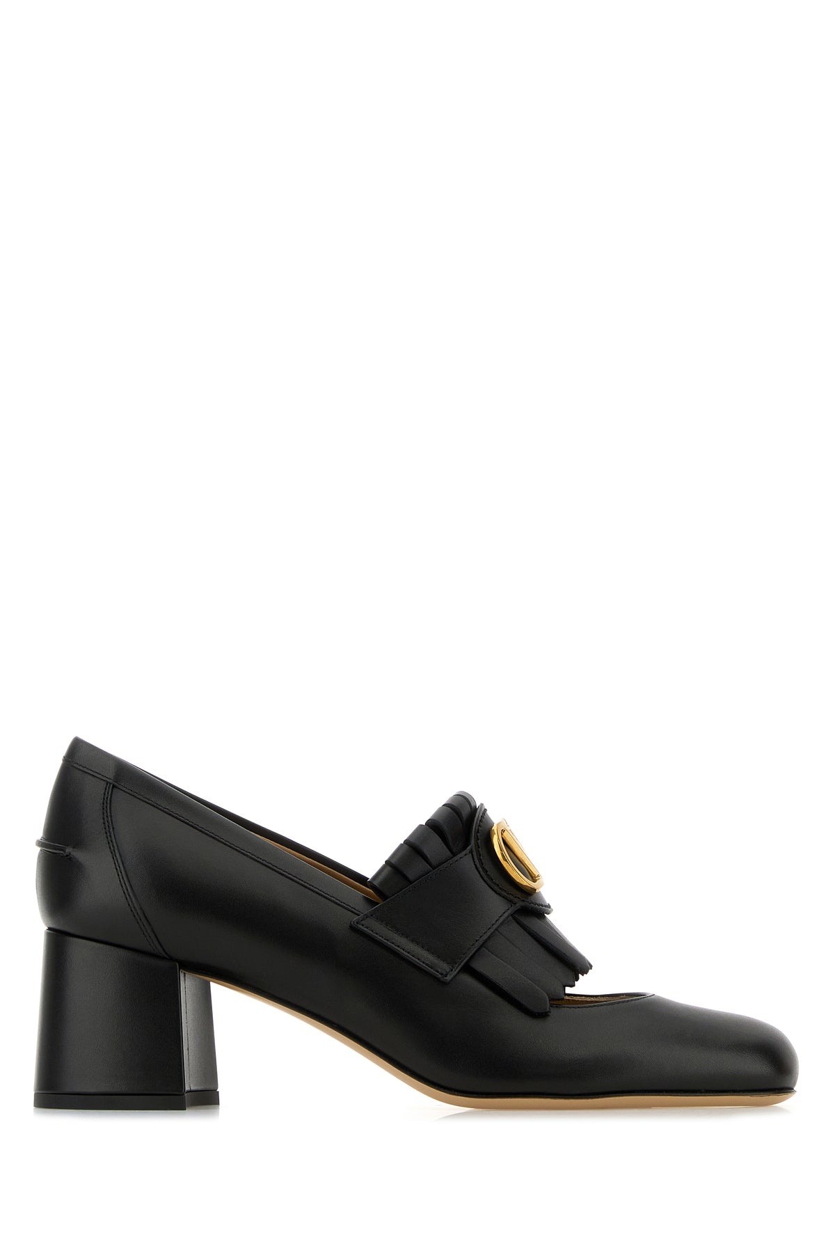 Black leather VLogo pumps - 1
