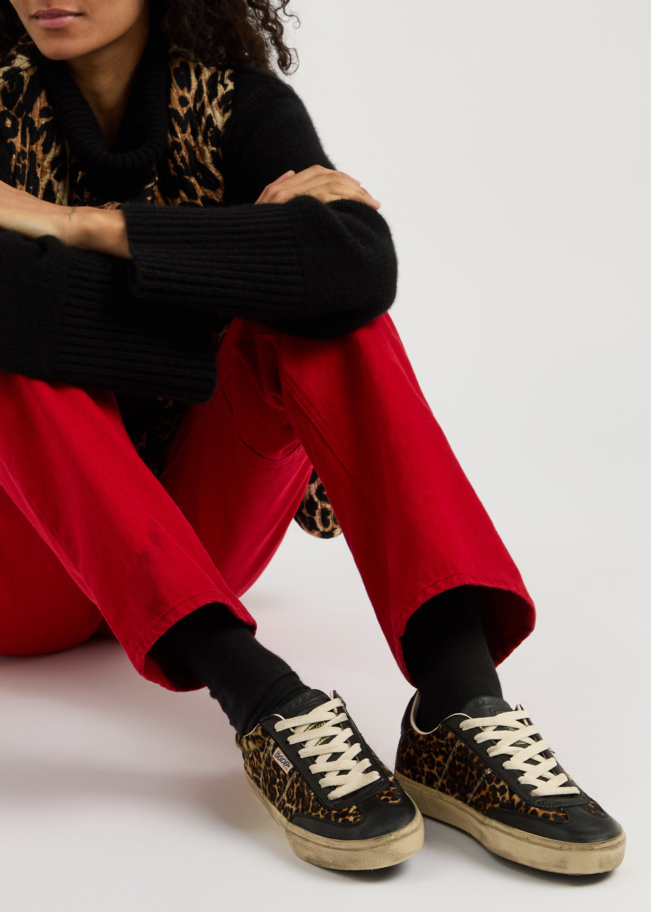 Golden Goose Soul Star Leopard-print Calf-hair Sneakers - 5