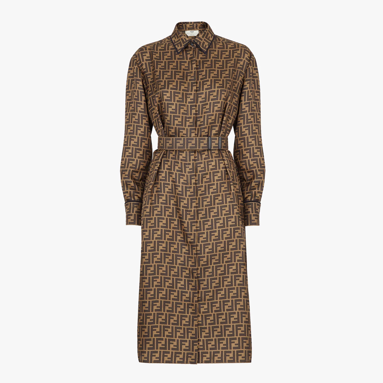 Brown silk dress - 1