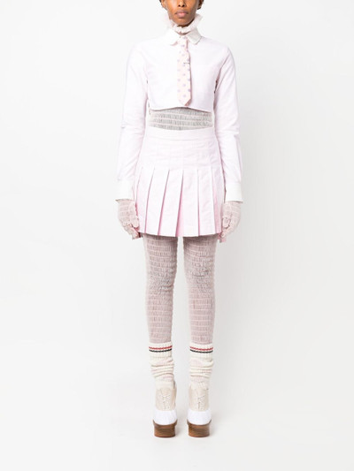 Thom Browne pleated cotton miniskirt outlook