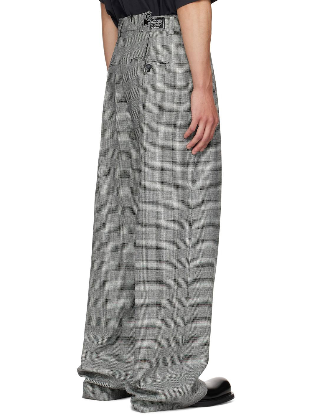 Gray Cut Baggy Tailored Trousers - 3