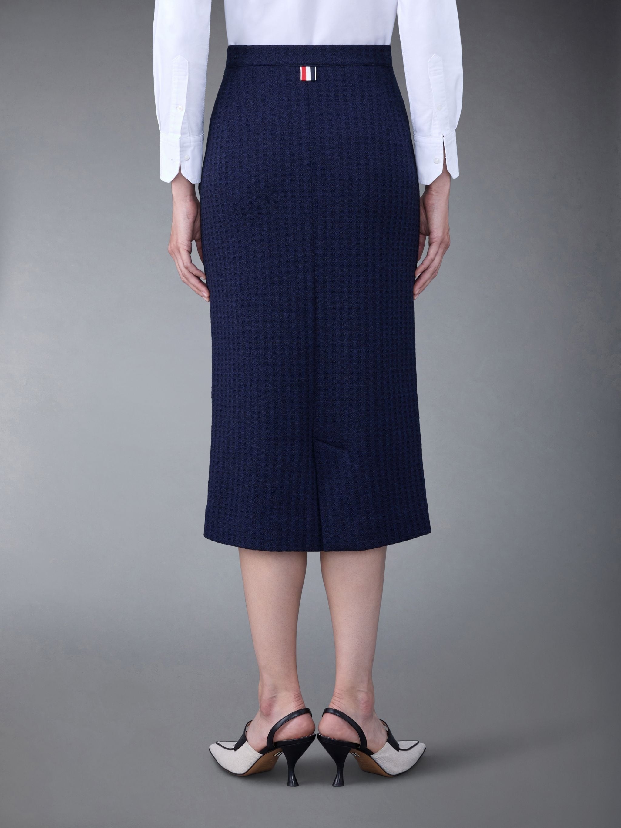 logo-patch jacquard skirt - 3