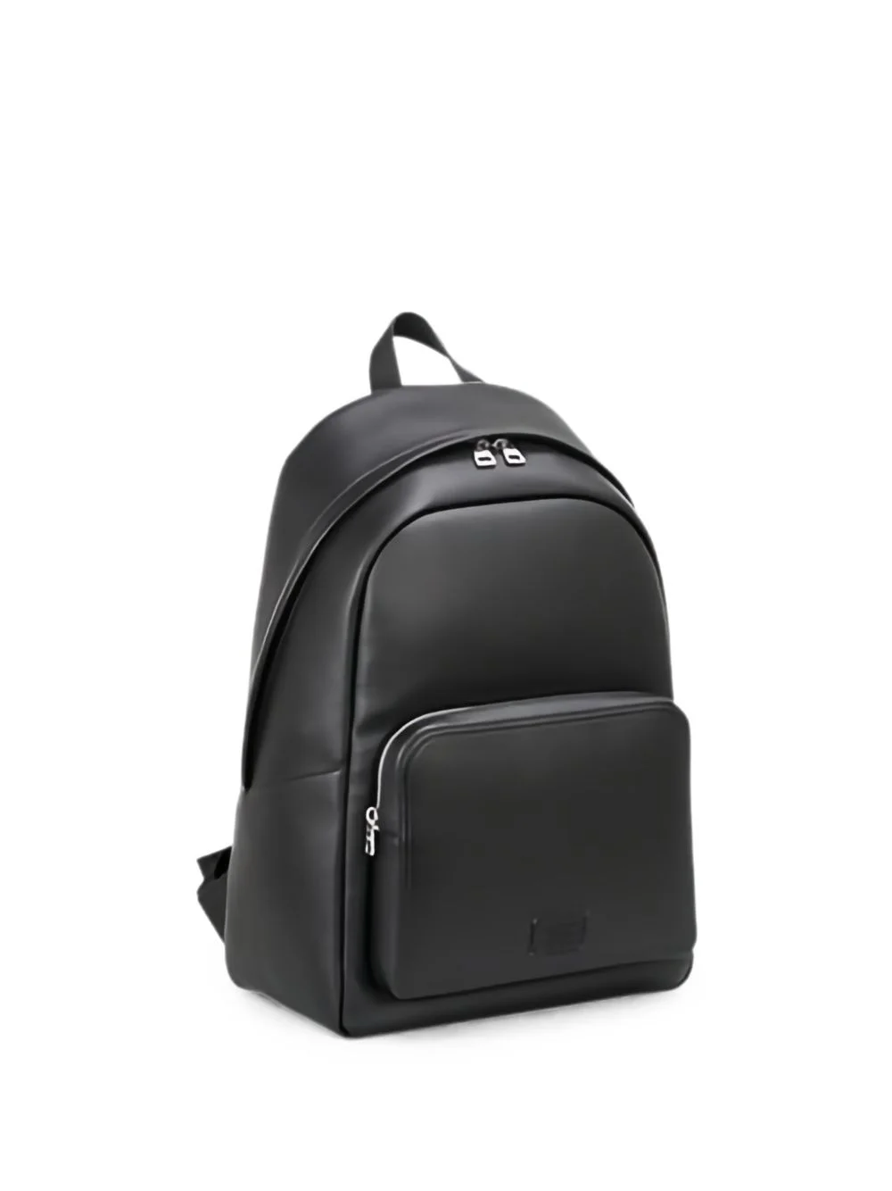 faux-leather backpack with debossed logo patch - 1