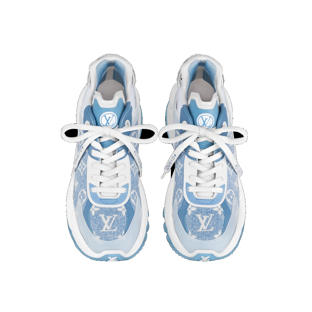 (WMNS) LOUIS VUITTON Run 55 Sneakers 'Blue Denim Monogram' 1AB39N - 3
