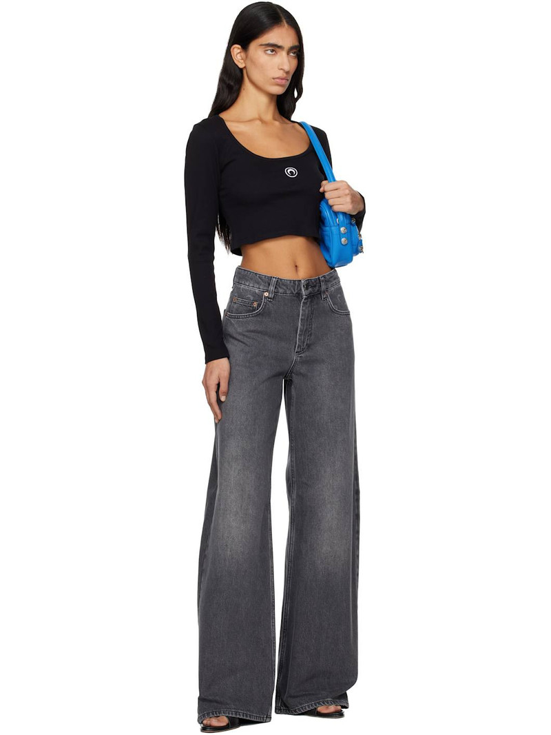 Marine Serre Black Moon Logo Jersey Long Sleeve T-shirt outlook