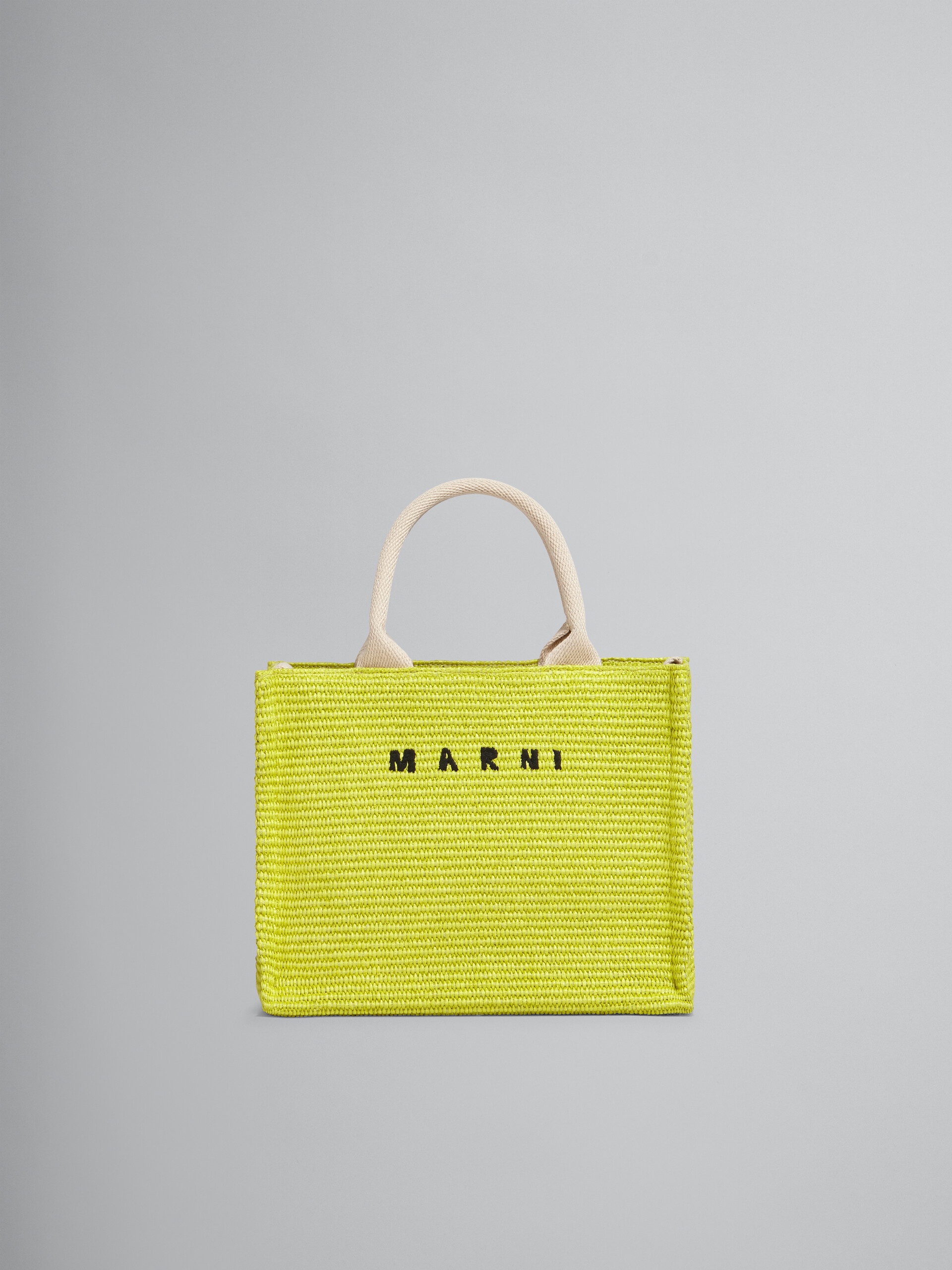SMALL YELLOW RAFFIA TOTE BAG - 1