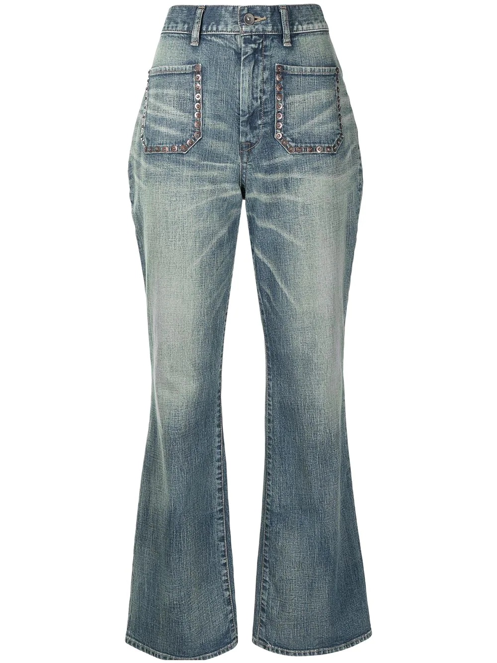 high-waisted flared leg jeans - 1