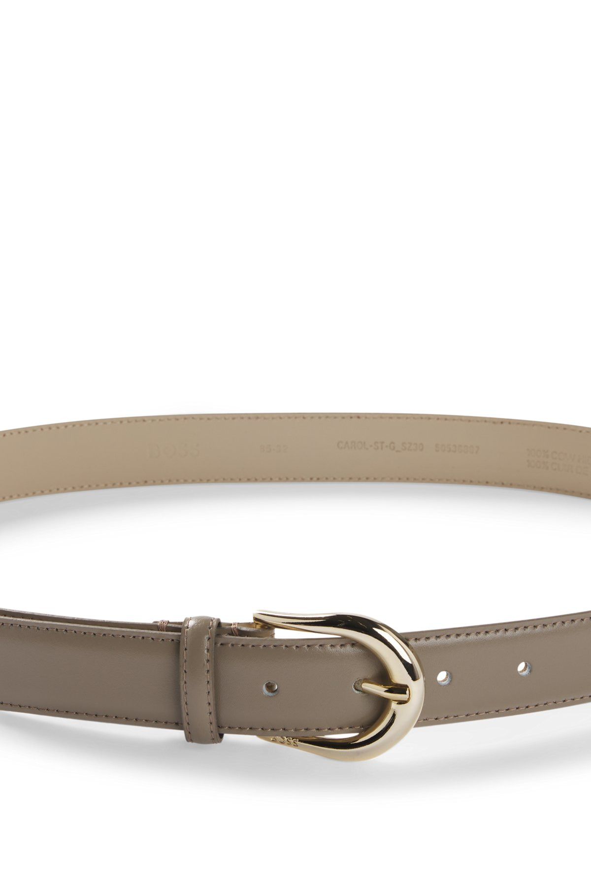 ITALIAN-LEATHER BELT WITH LOGO BUCKLE - 4