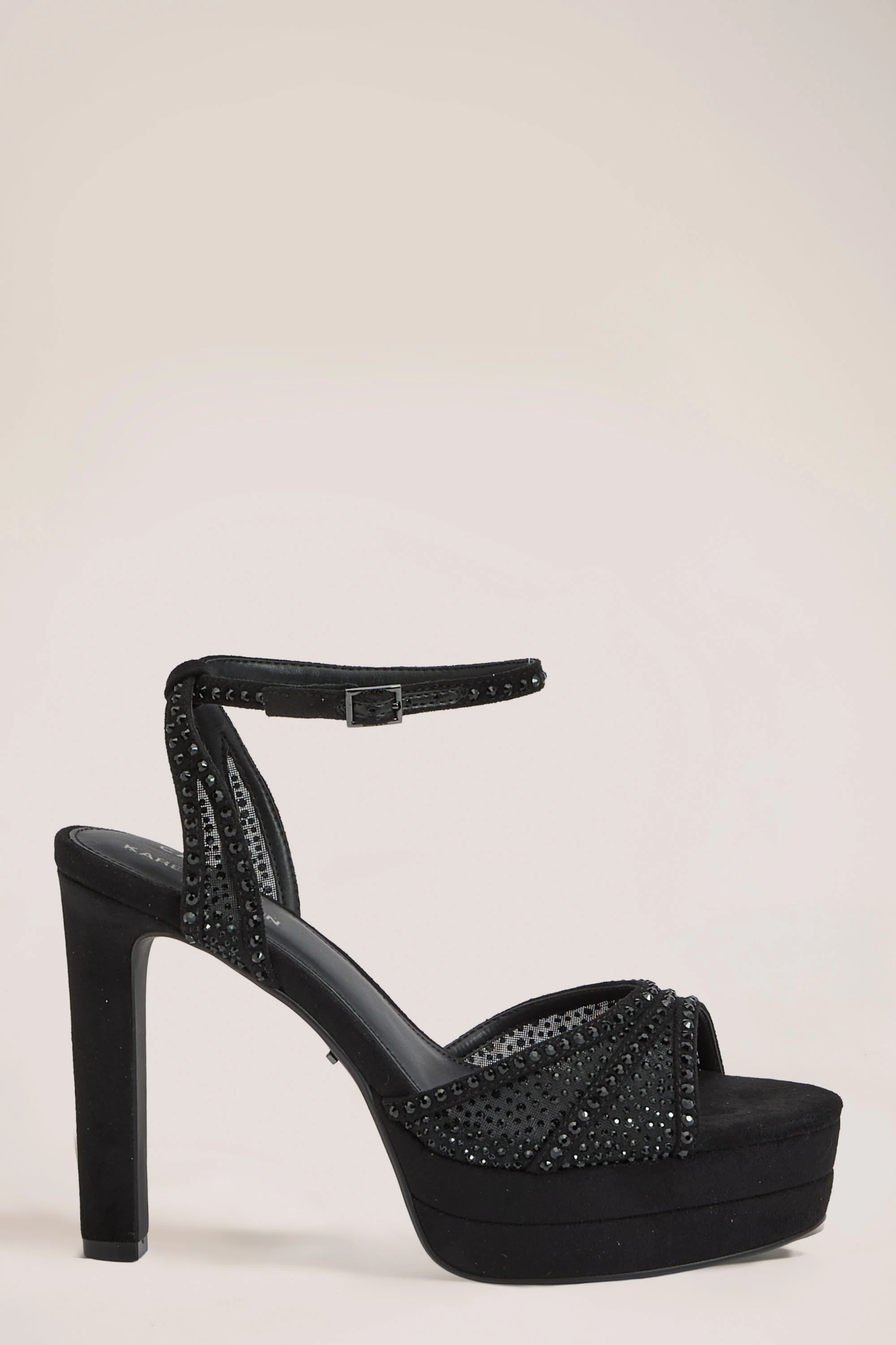 Irina Mesh Embellishment Detail Platform Heels - 1