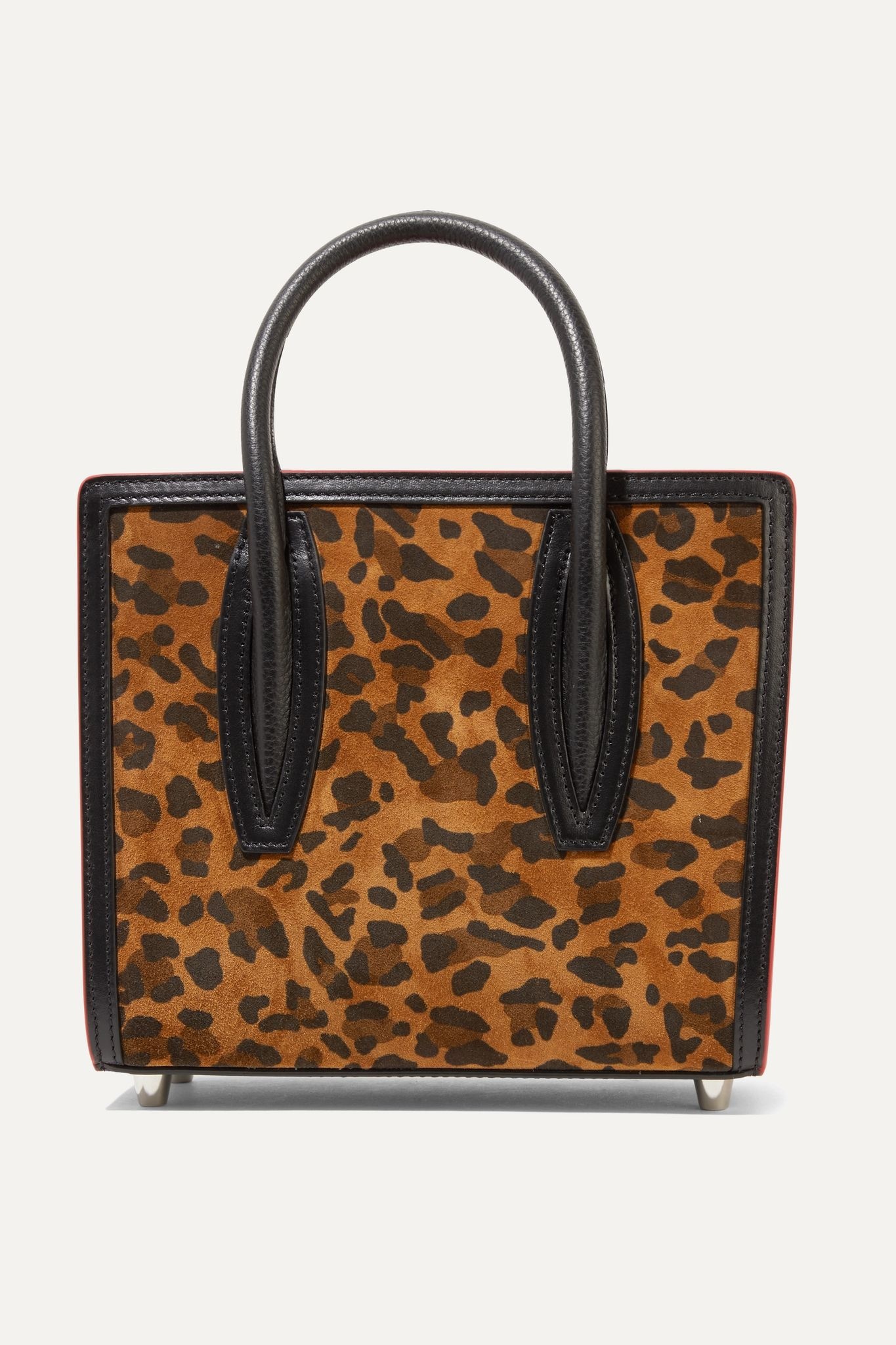 Paloma mini leopard-print suede, leather and canvas and tote - 1