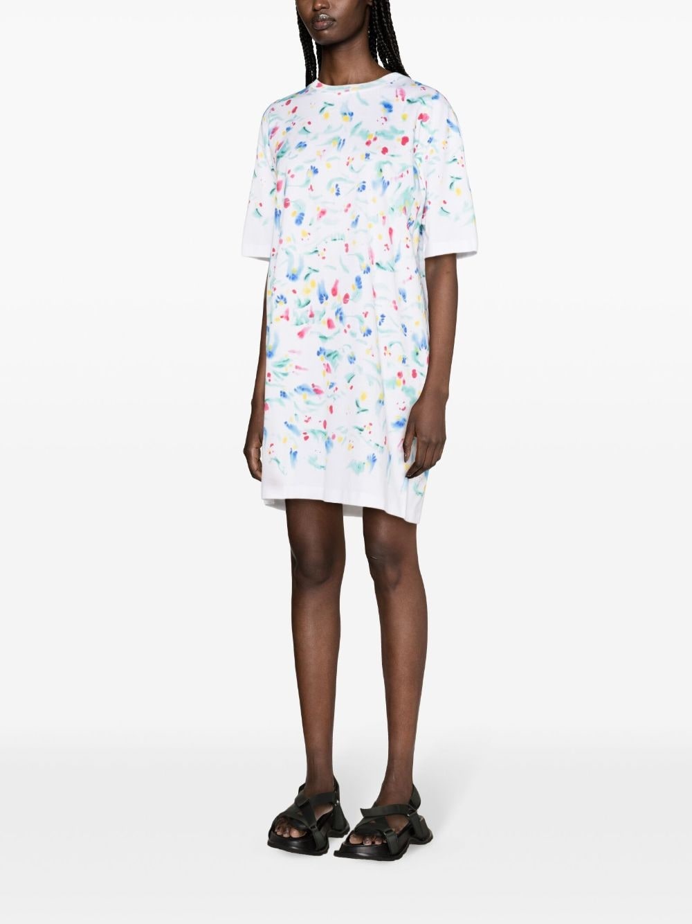 abstract-print cotton T-shirt dress - 3