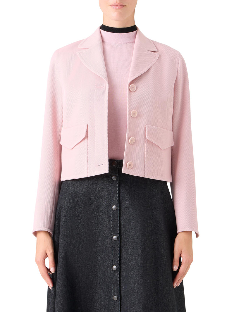Women's Cropped Wool Jacket - Rose 3