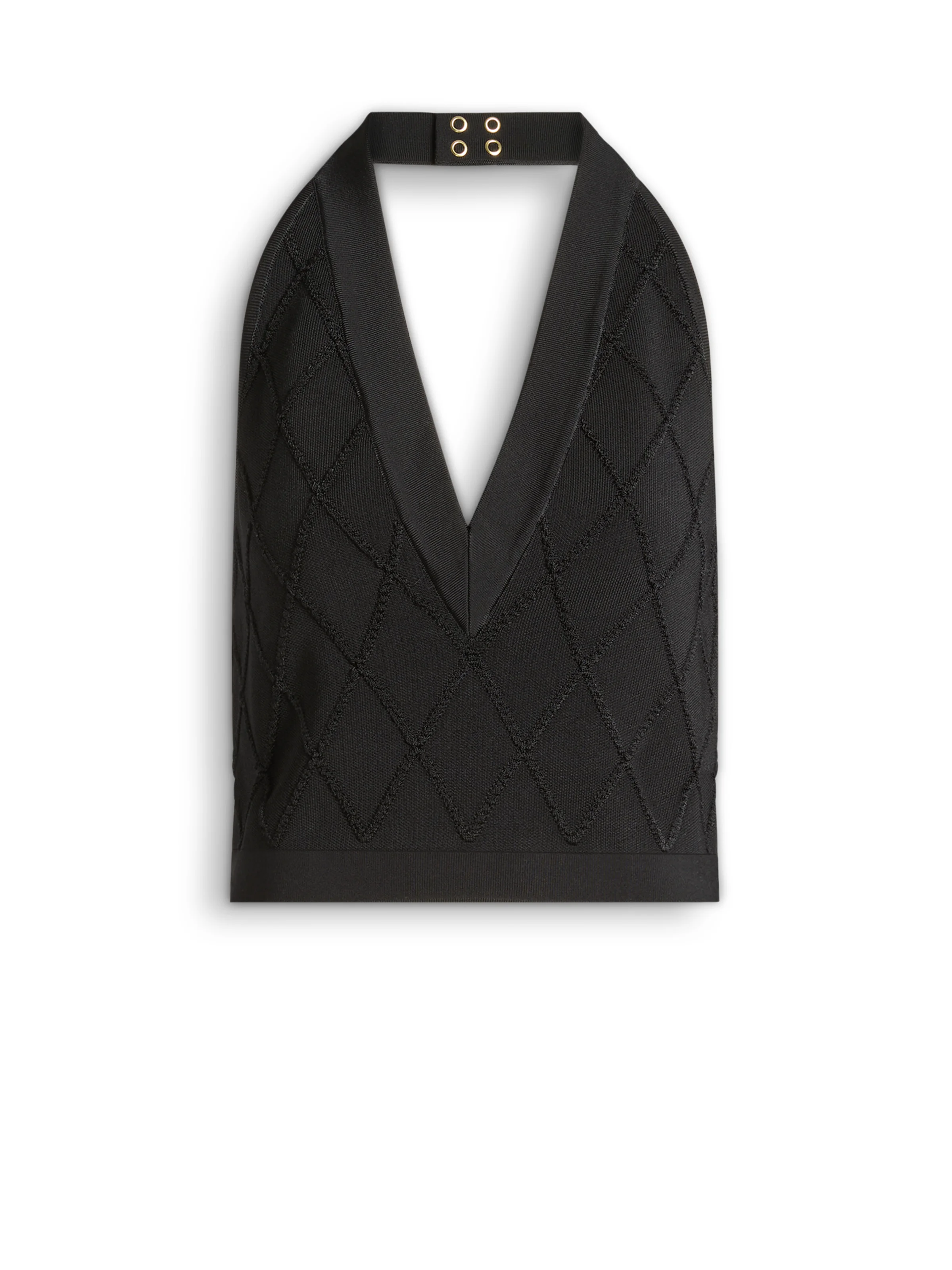 Quilted knit halterneck top - 1