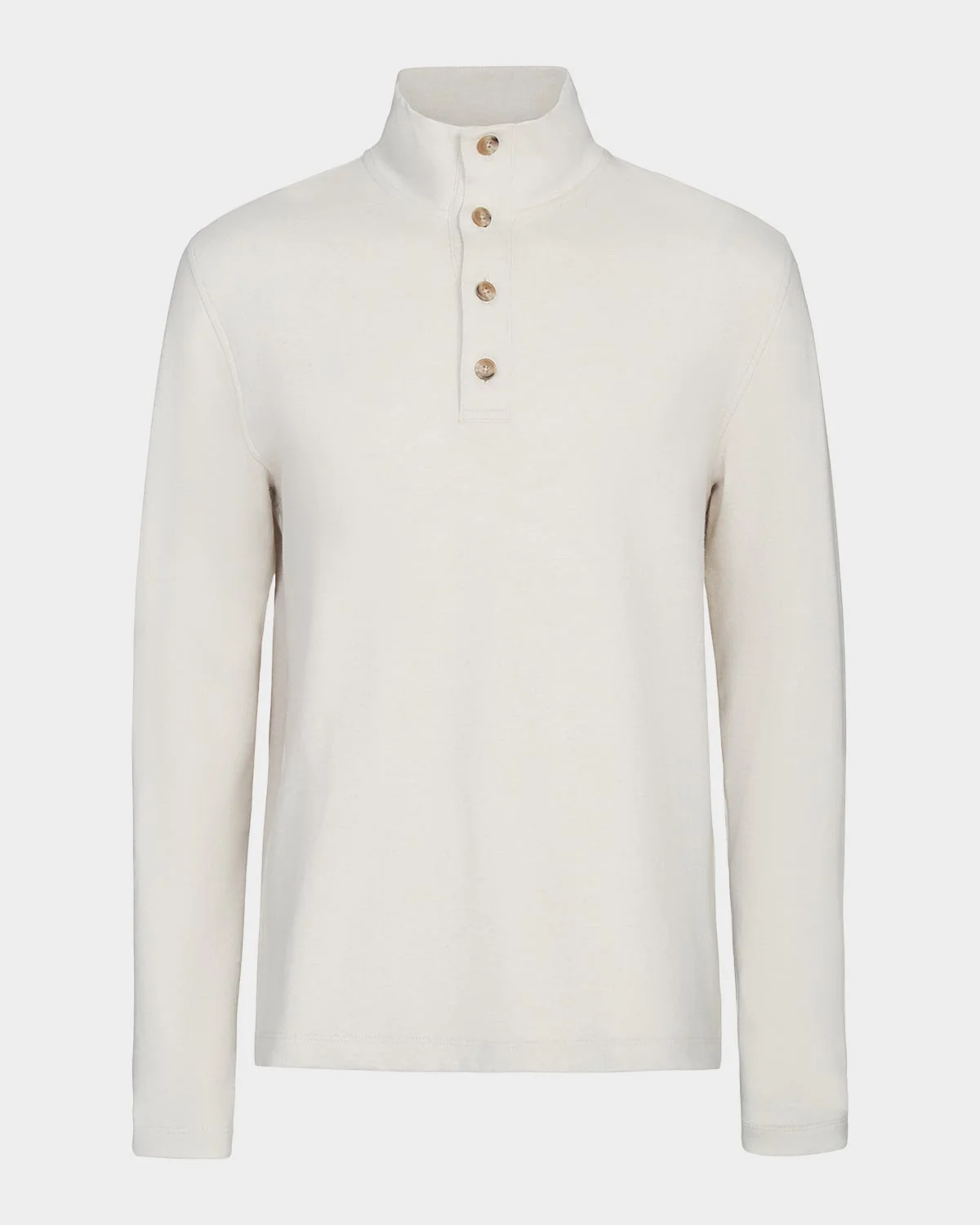 Men's Cotton Four-Button Mock Neck Sweater - 1