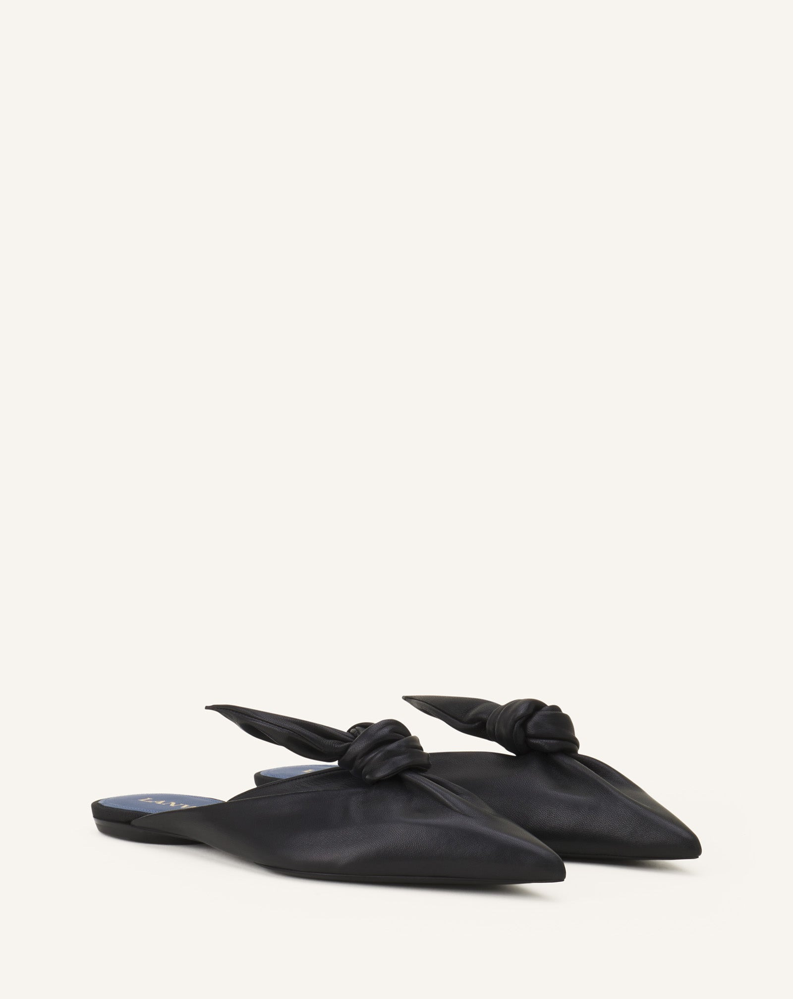 MIDNIGHT STEP LEATHER BOW MULE - 2