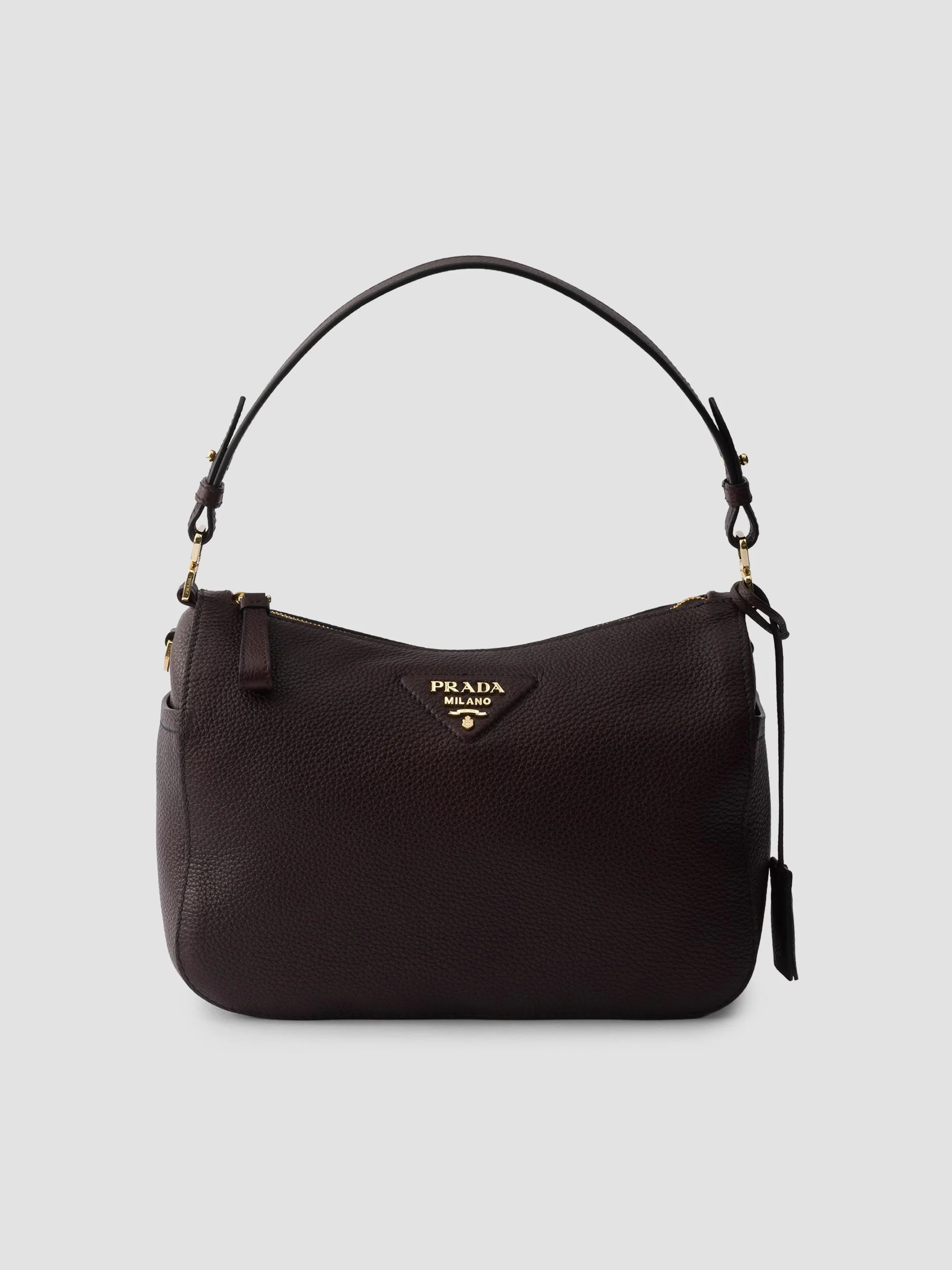 Women's Medium Leather Shoulder Bag - Brown - 1