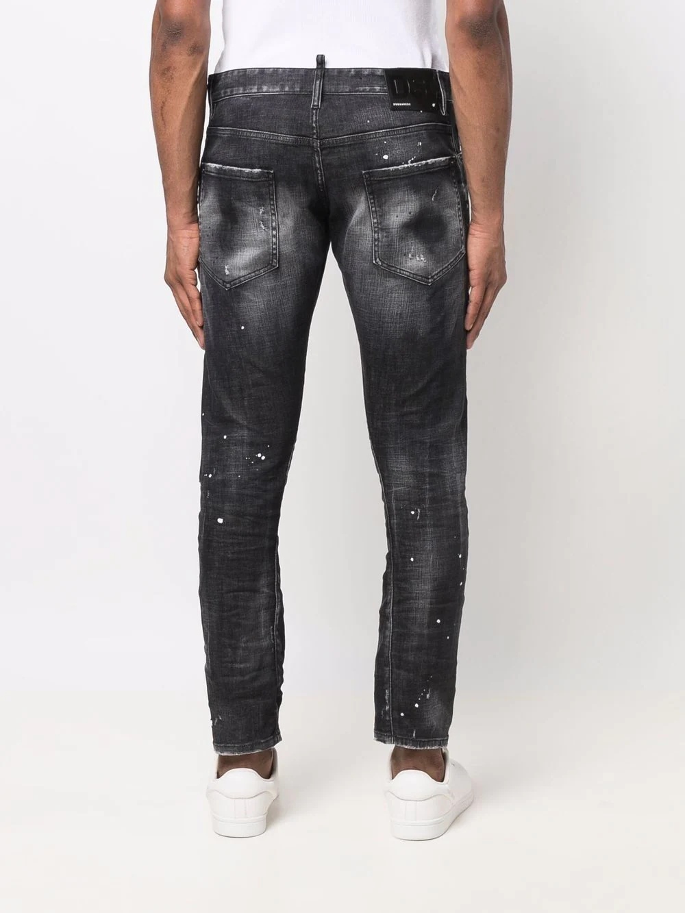 distressed slim-cut jeans - 4