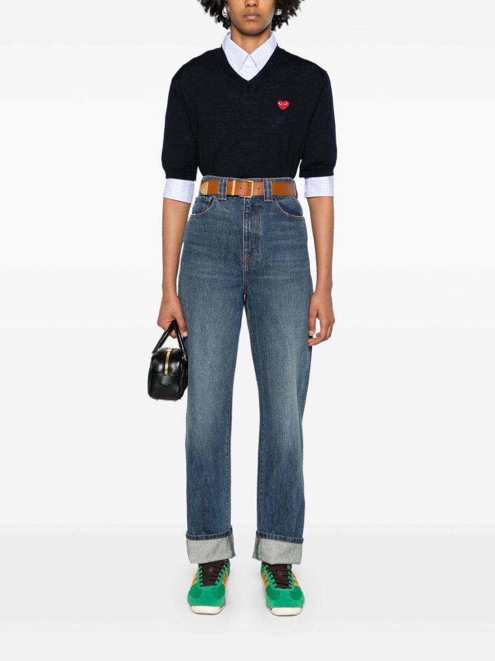 heart-patch wool jumper - 3