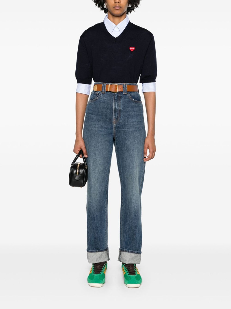 Comme des Garçons PLAY heart-patch wool jumper outlook