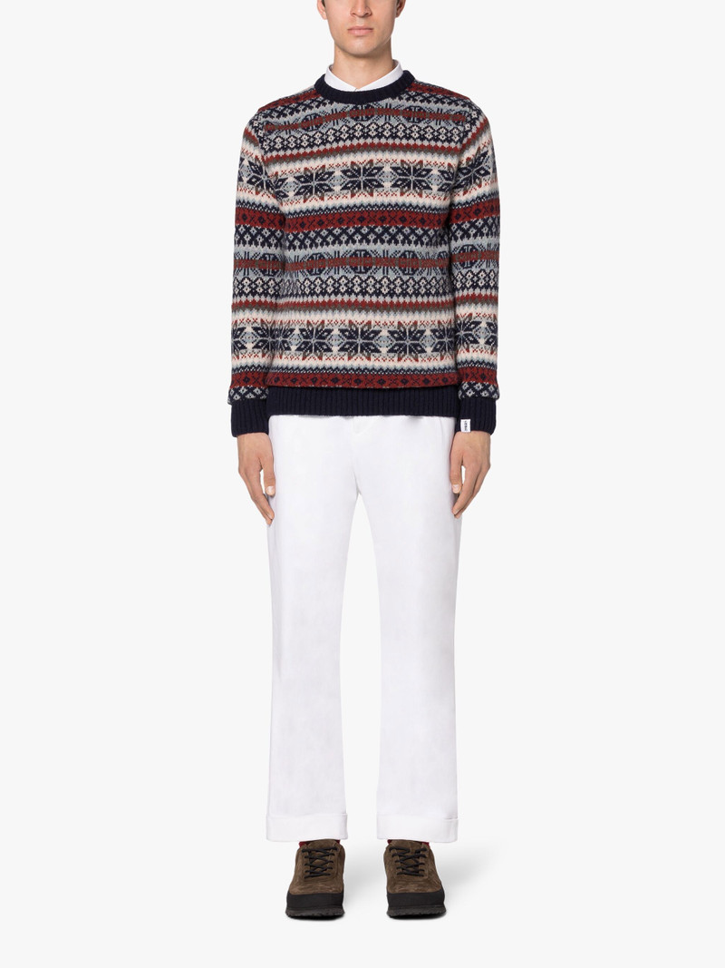 Mackintosh IMPULSE NAVY WOOL FAIR ISLE CREWNECK SWEATER outlook