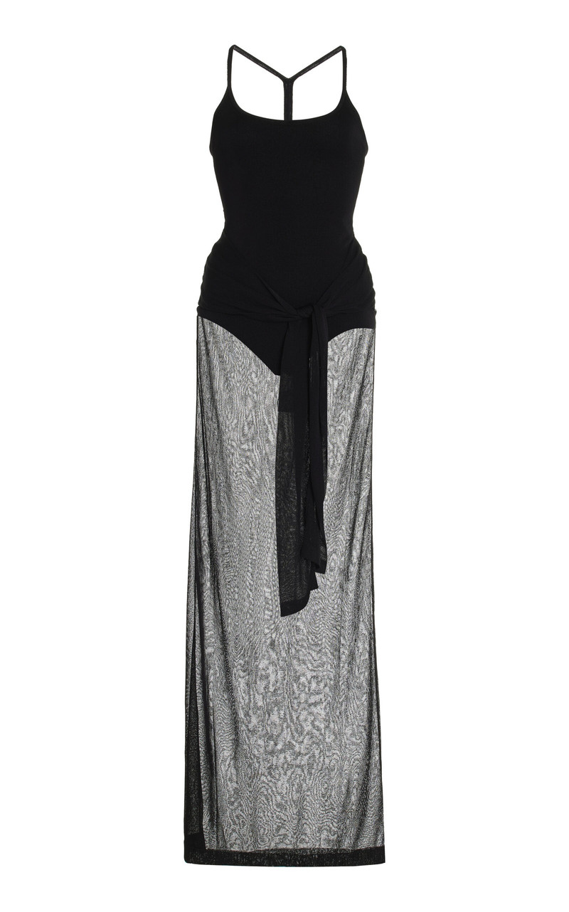 Nobo Knit-Mesh Maxi Dress black - 1