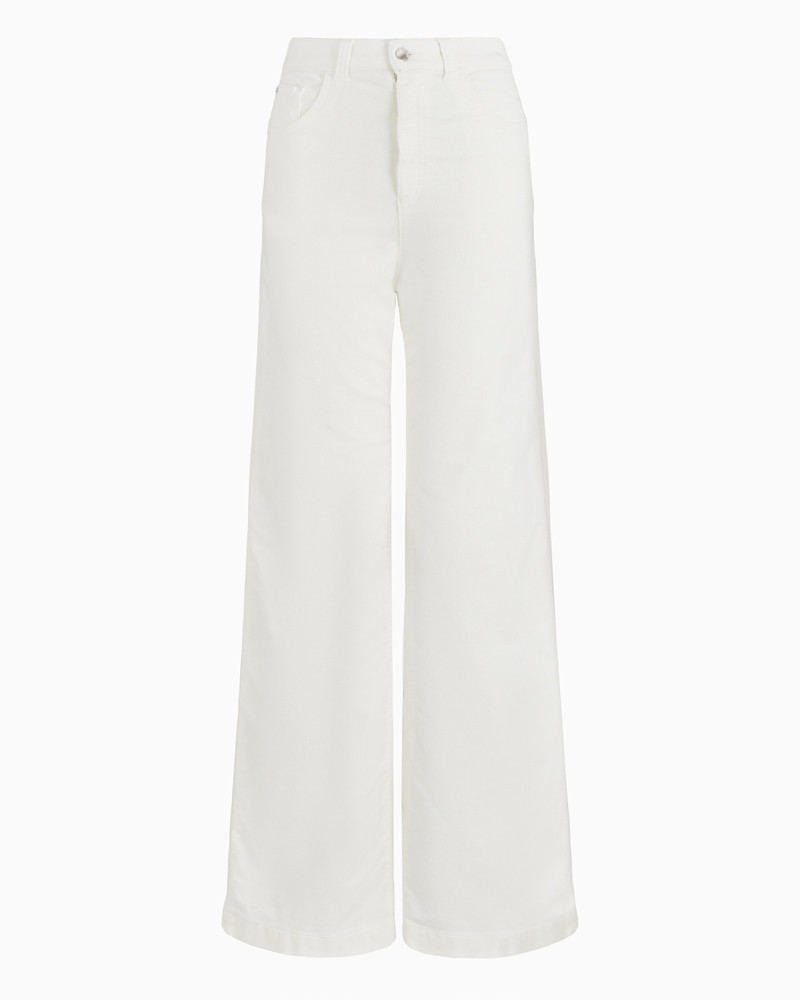 J14 high-waisted, wide-leg palazzo trousers in garment-dyed corduroy 1
