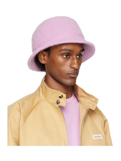 Marni SSENSE Exclusive Pink Furry Bucket Hat outlook