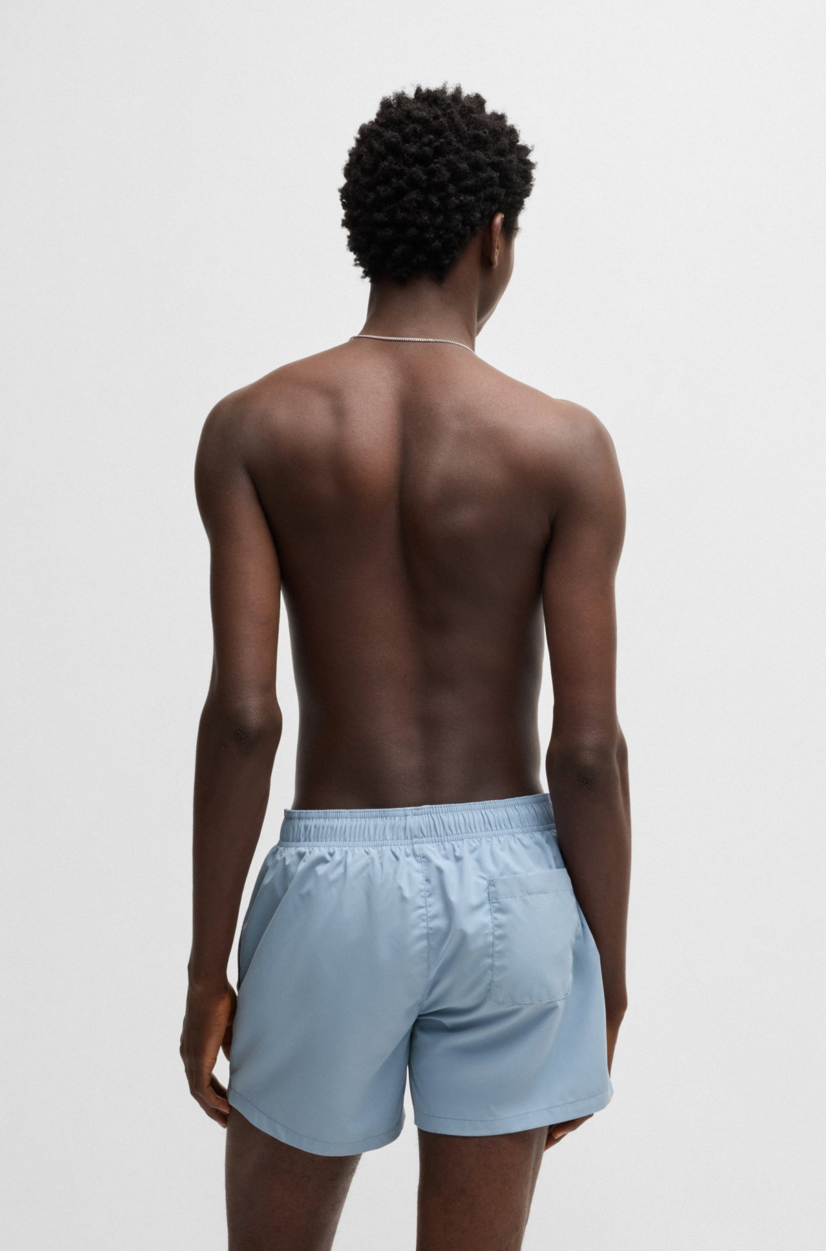 QUICK-DRY SWIM SHORTS WITH VERTICAL LOGO PRINT - 4