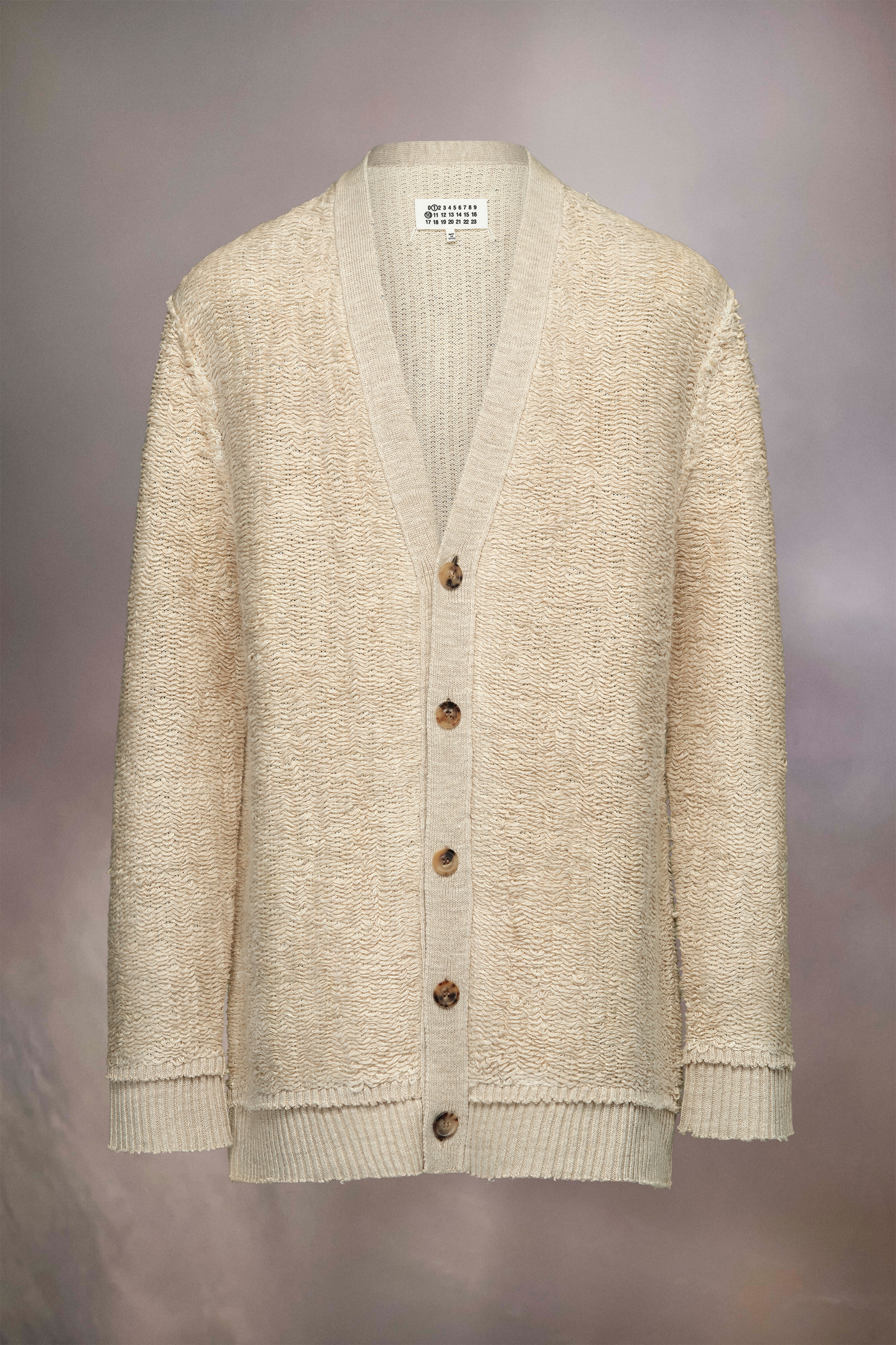 Raw woven knit cardigan - 1