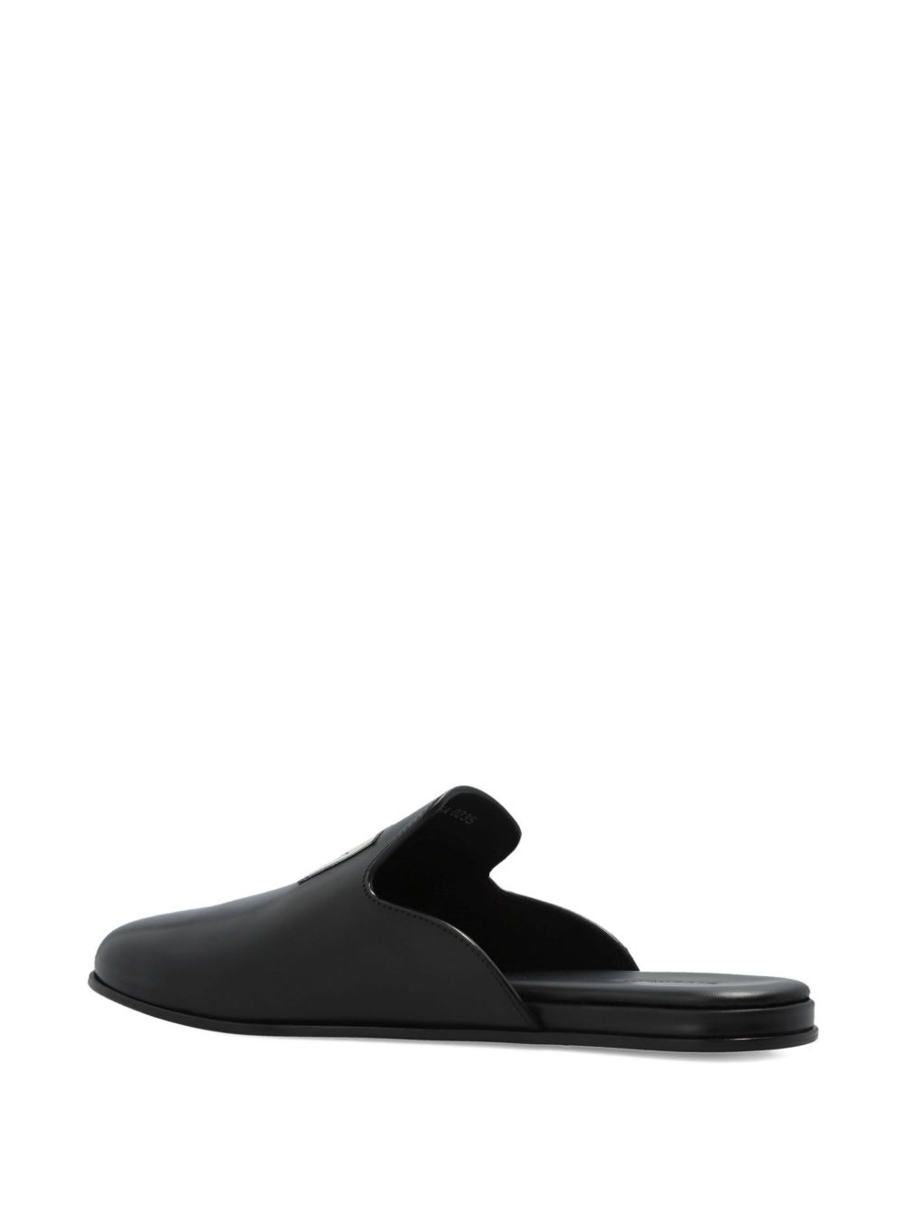 logo-patch leather mules - 3