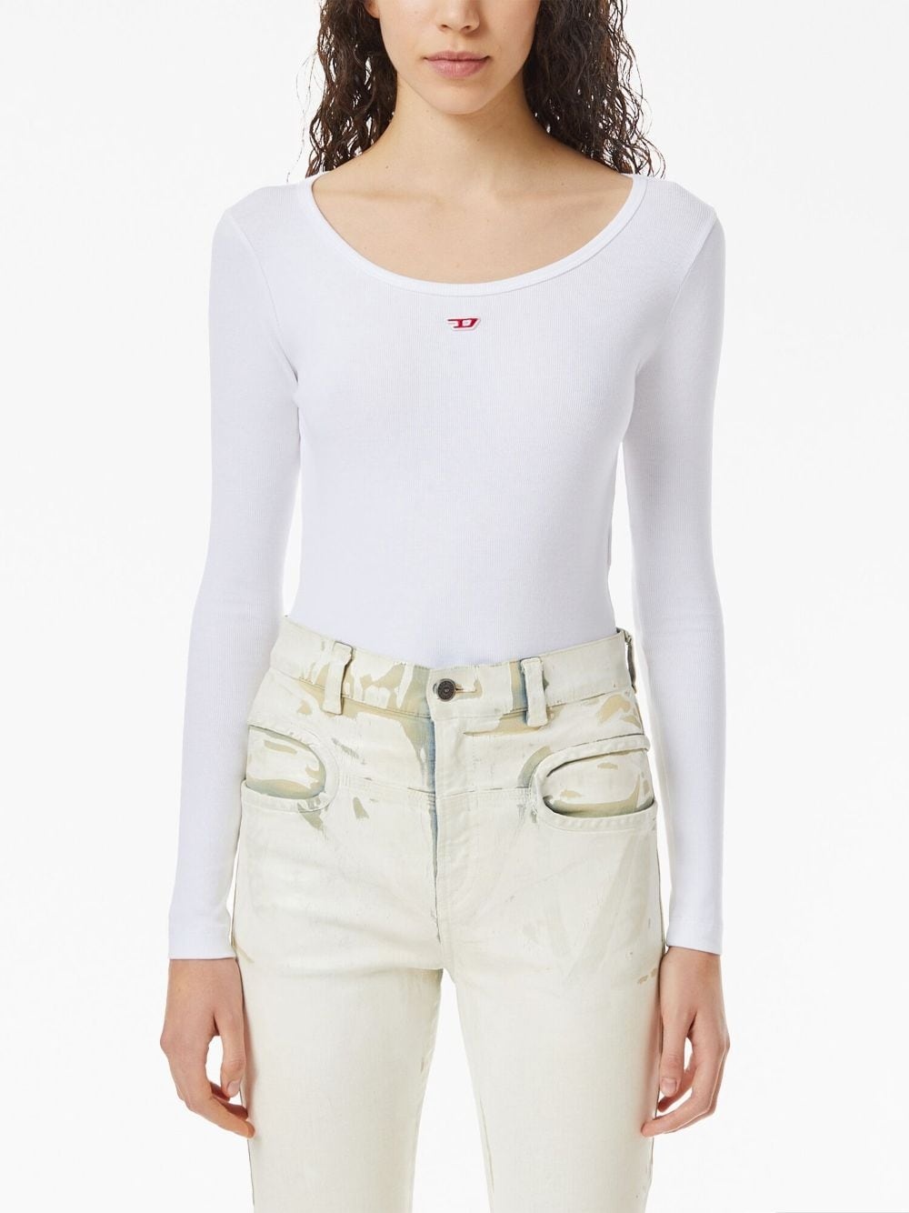 ribbed logo-patch top - 3
