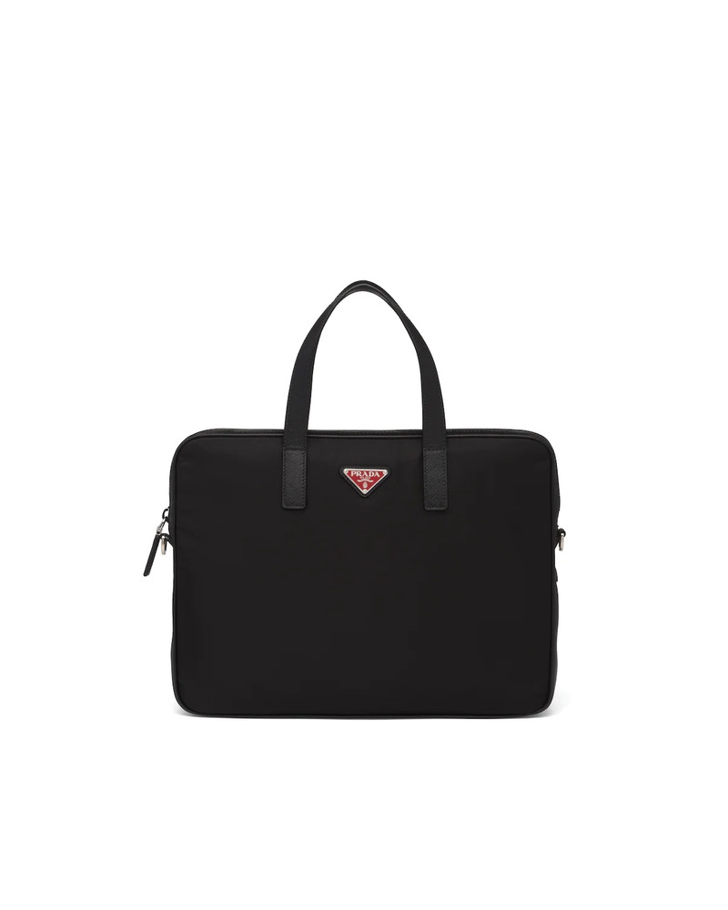 Nylon and Saffiano Leather Work Bag 1