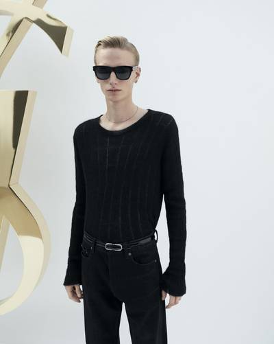 SAINT LAURENT sweater in ribbed mohair and wool outlook
