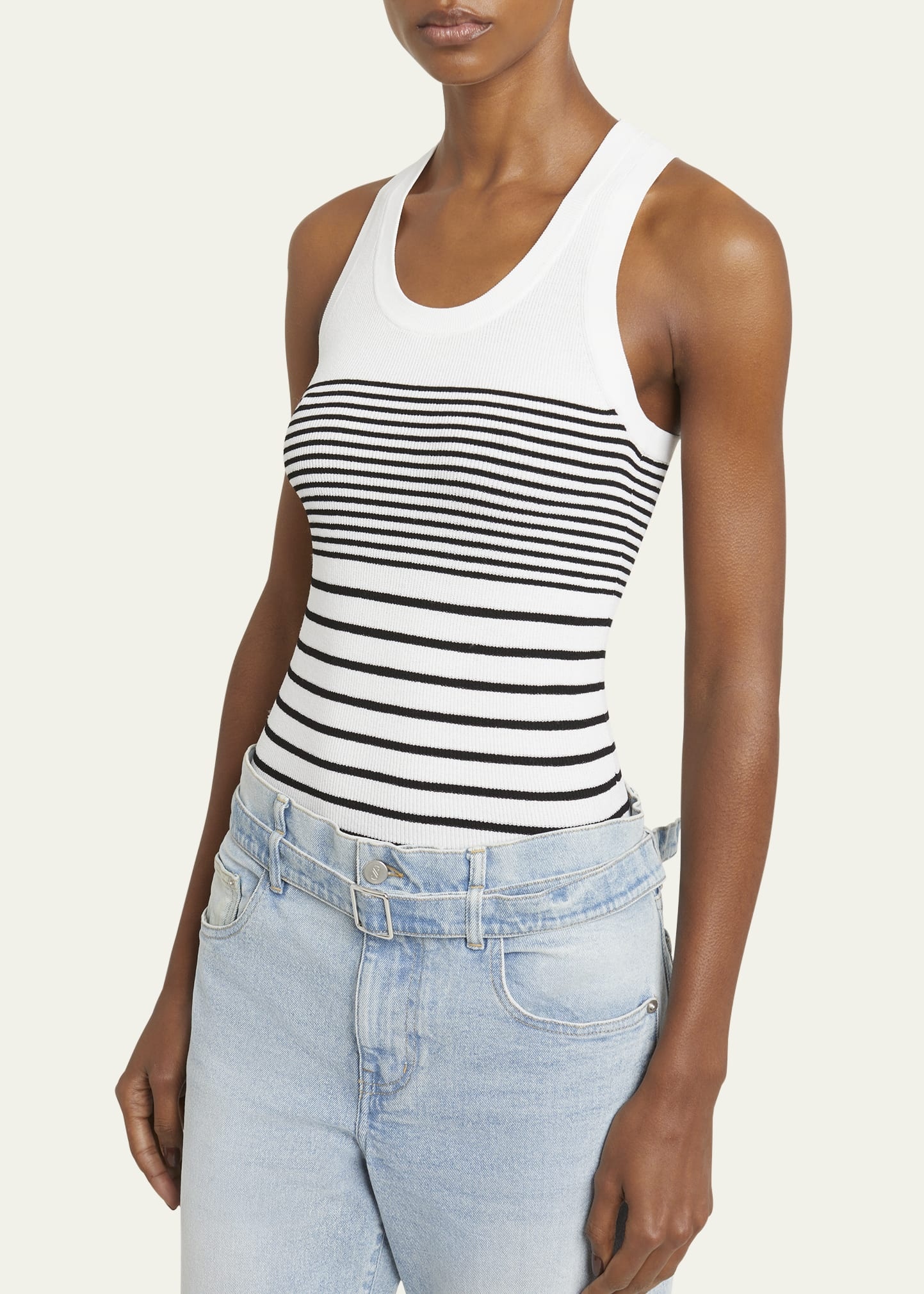 Roberts Stripe Ribbed Matte Tank Top - 4