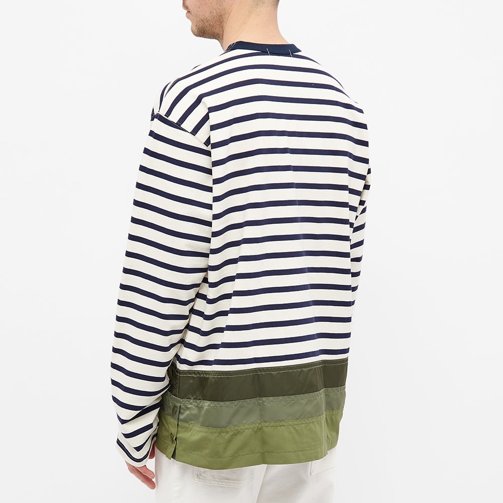 Comme des Garcons Homme Long Sleeve Striped Nylon Hem Tee - 4